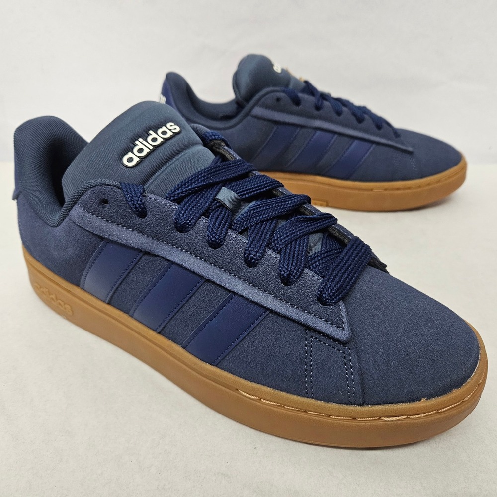 Adidas Grand Court Alpha 00s Sneakers JQ3008 Blue Suede Gum Sole Men Size 11
